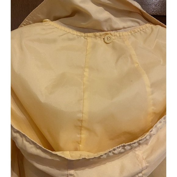 Tudor Court Yellow Windbreaker Rain Jacket Pockets Button Front Removable Hood - Picture 9 of 9